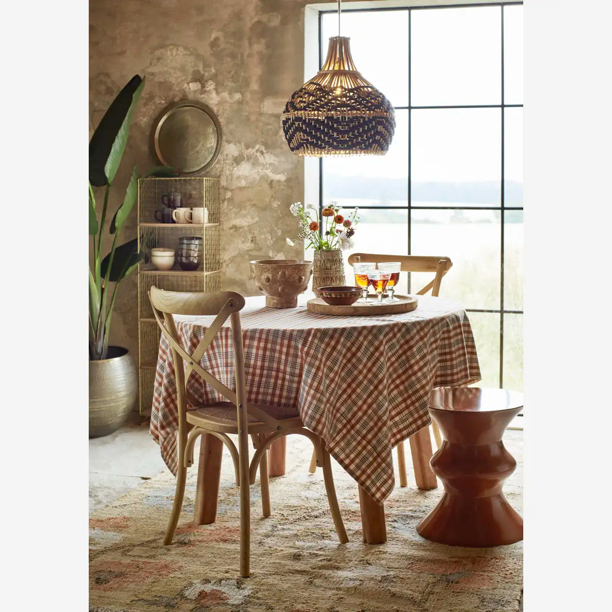 Standing Iron Shelf with Wood