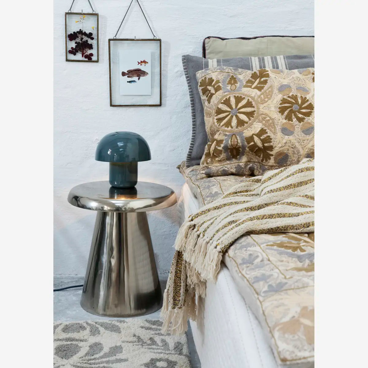 Enamel Silver Side Table