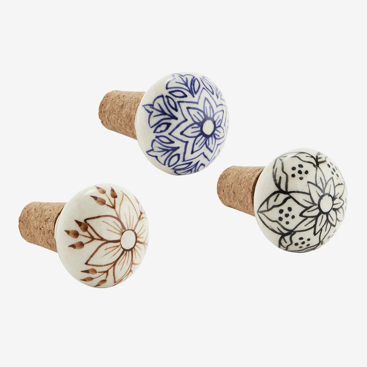 Handpainted stoneware bottle stopper