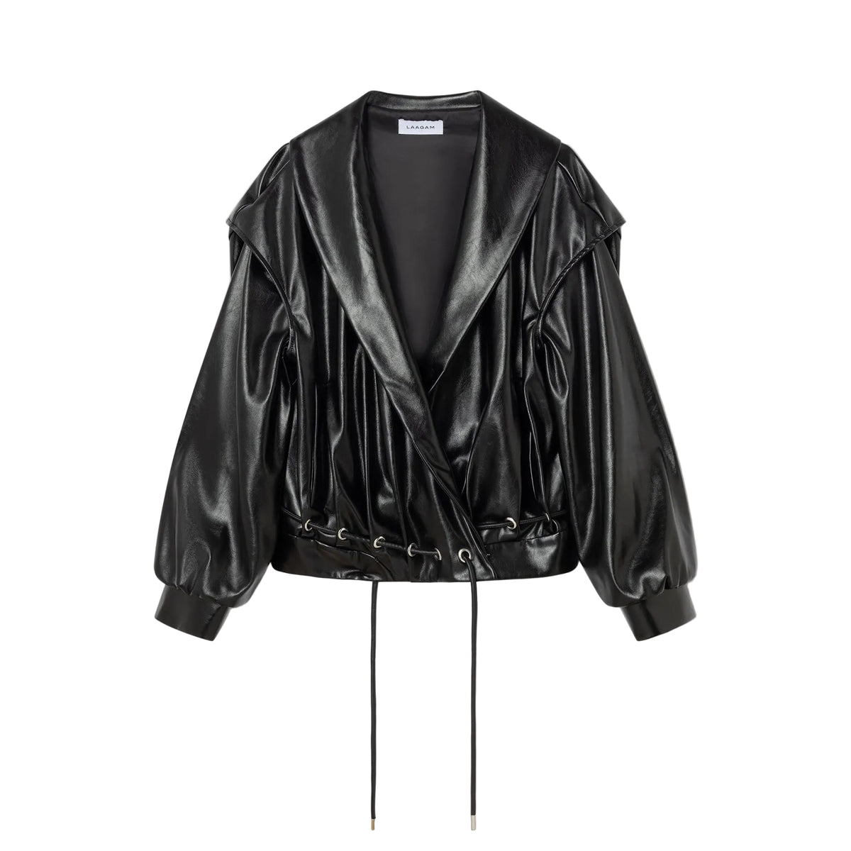 Tyra Leather Black bomber