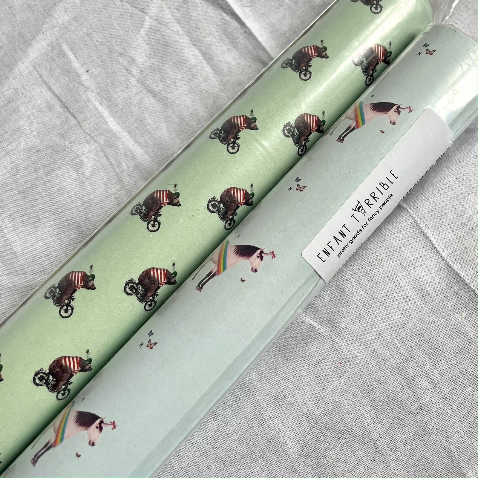 Kaftpapier beer/eenhoorn