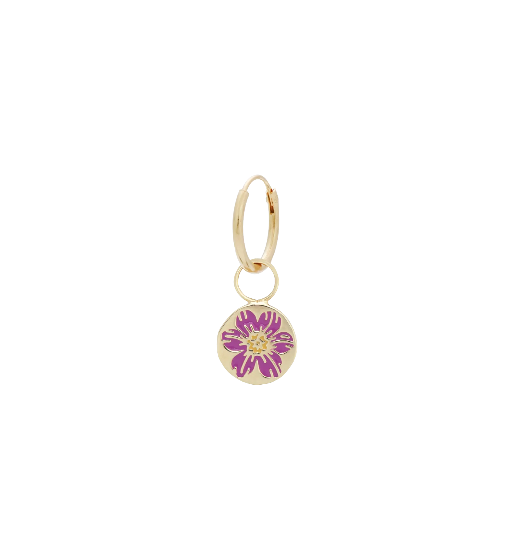 Single Geranium Ring Earring