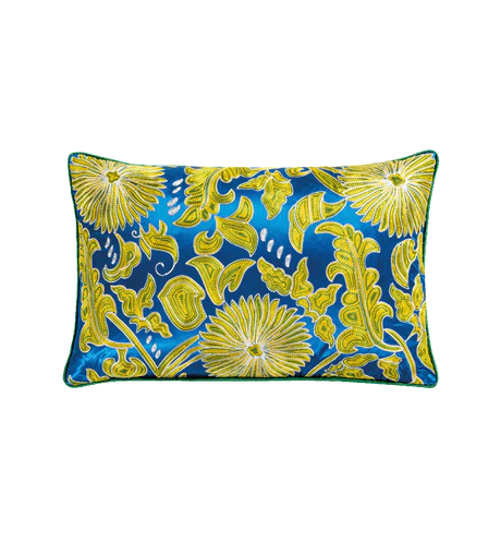 Sunflower embroidered cushion